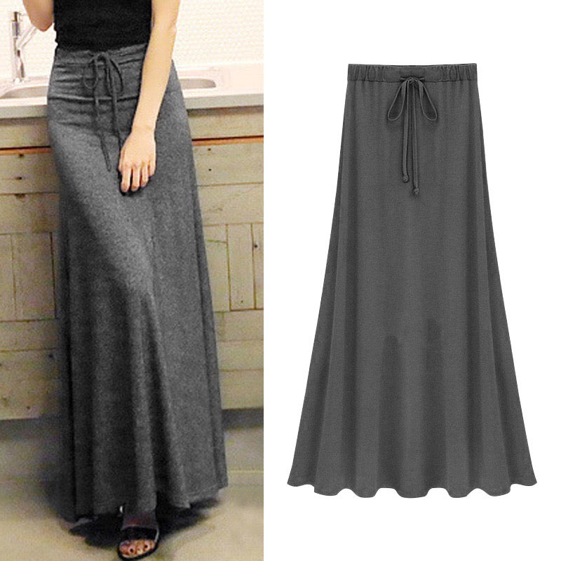 High-Waist Slit Long Skirt