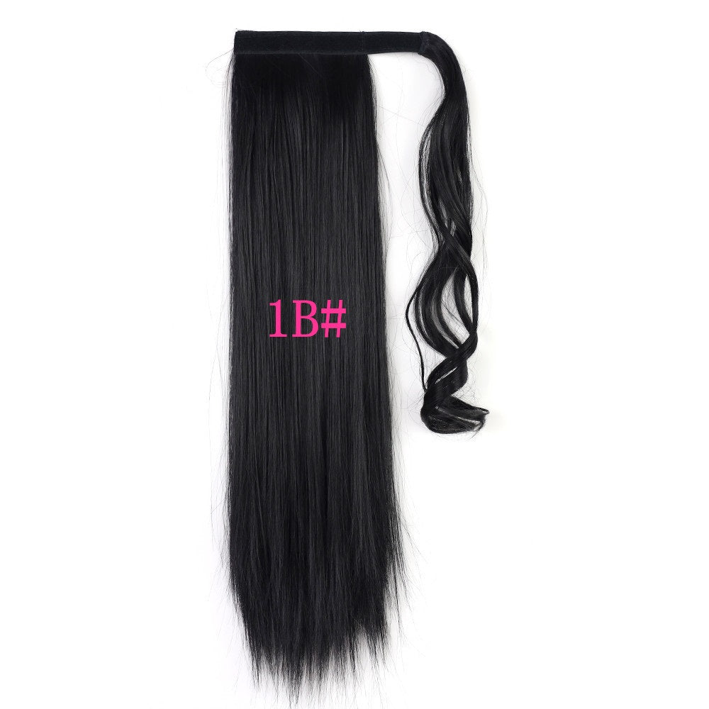 Long Straight Wrap-Around Clip-In Ponytail Heat-Resistant Hair Extensions