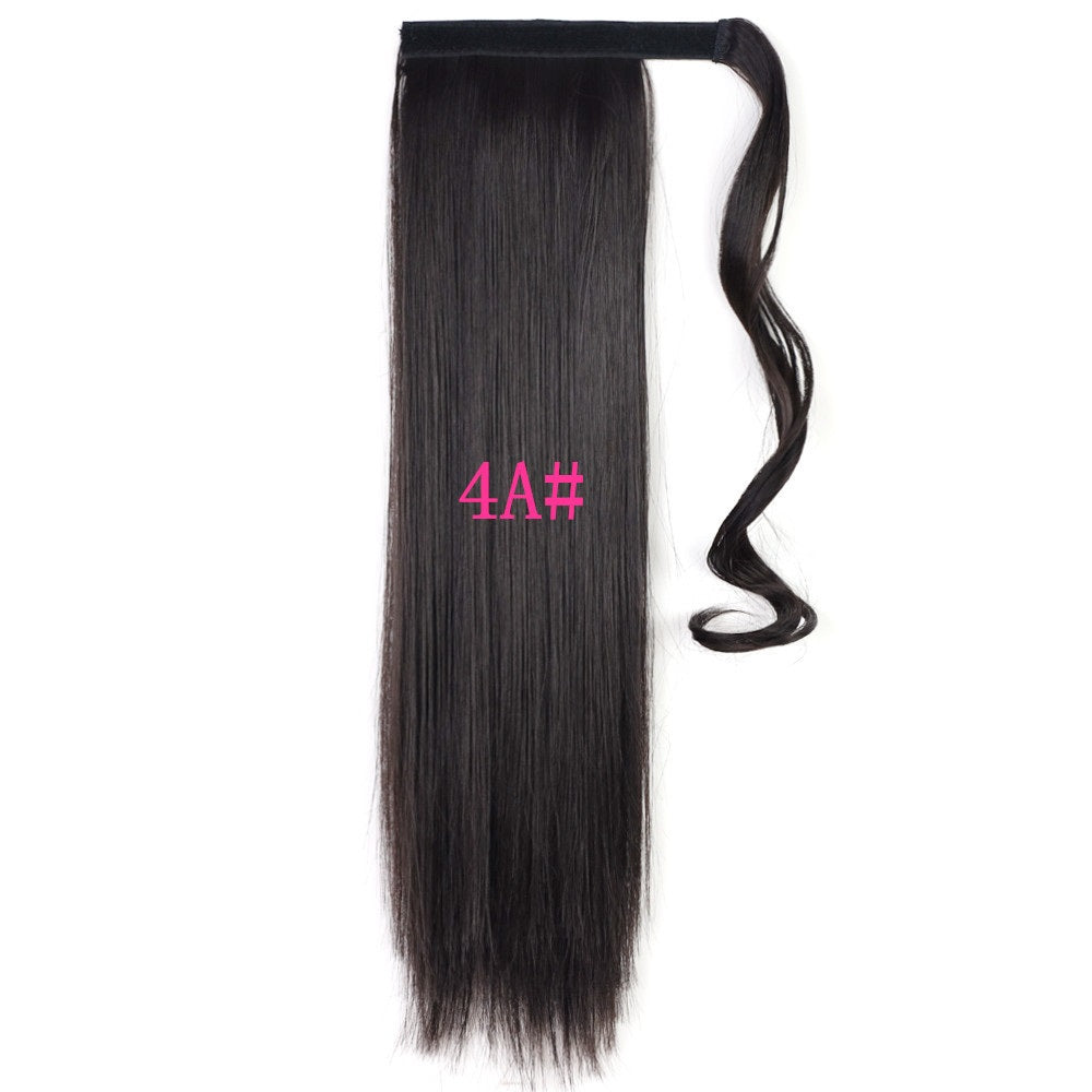 Long Straight Wrap-Around Clip-In Ponytail Heat-Resistant Hair Extensions