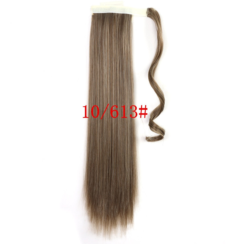 Long Straight Wrap-Around Clip-In Ponytail Heat-Resistant Hair Extensions