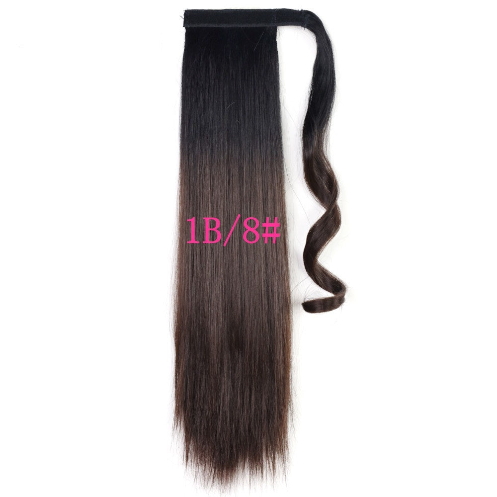 Long Straight Wrap-Around Clip-In Ponytail Heat-Resistant Hair Extensions