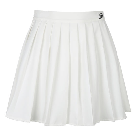 Pleated Elastic-Waist Mini Skirt