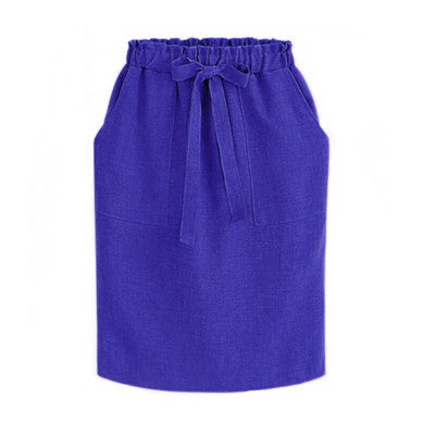 High-Waist Bow Loose Bag Hip Skirt