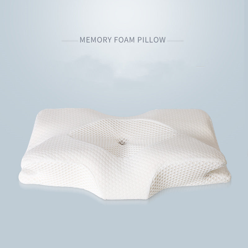 Slow Rebound Memory Cotton Pillow Protect Cervical Vertebra Ox Horn Pillow Health Care Adult Single Sleeping Pillow Core