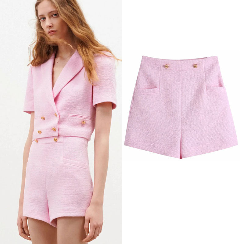 New Ladies Western Style High Waist Fashion Texture Casual Shorts