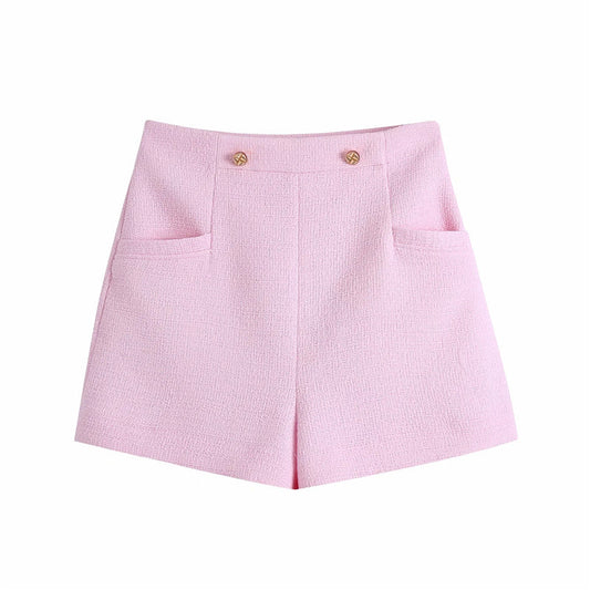 New Ladies Western Style High Waist Fashion Texture Casual Shorts