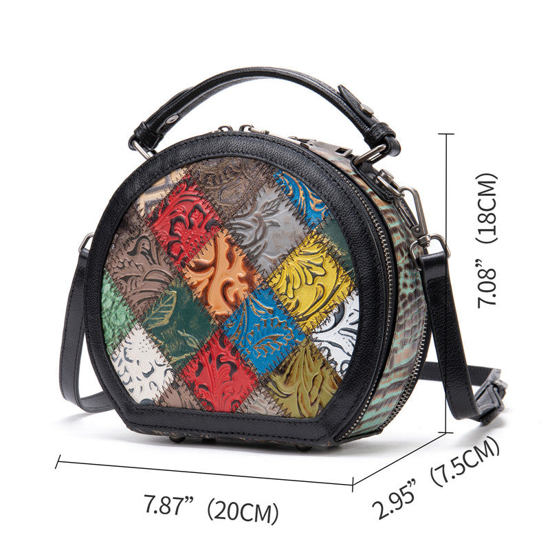 Colourful Genuine Leather Mini Handbag