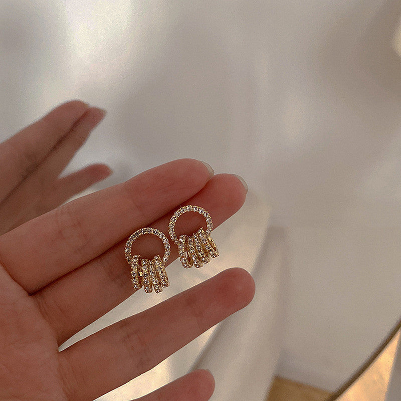 Exquisite Rhinestone Circle Hoop Earrings For Women