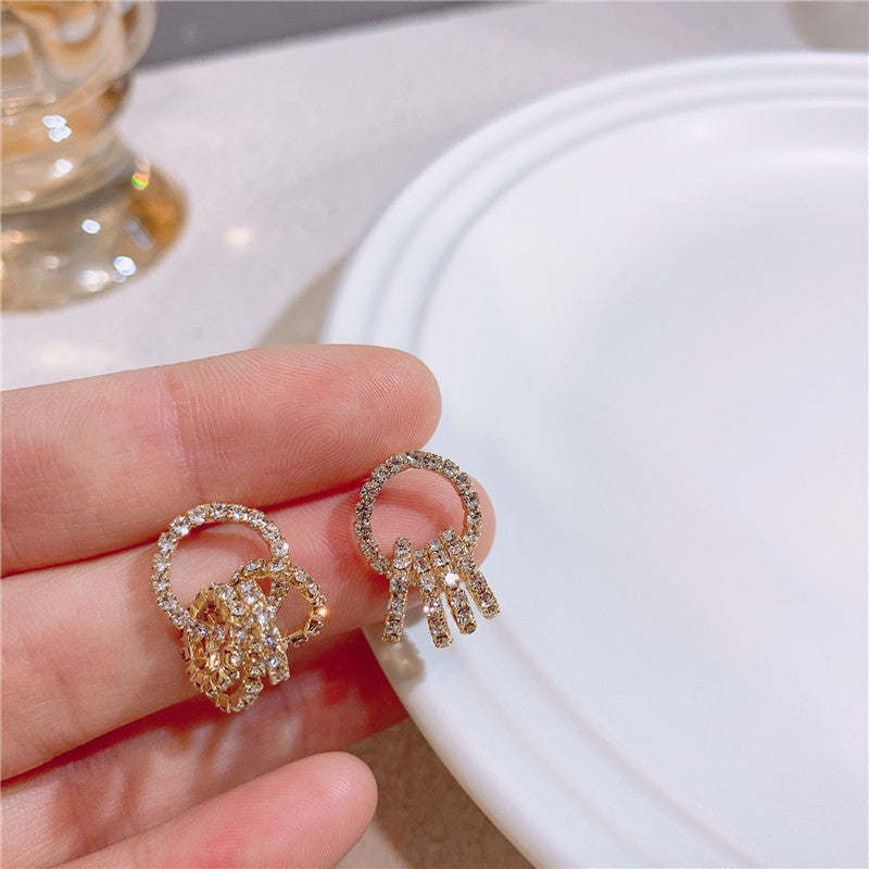 Exquisite Rhinestone Circle Hoop Earrings For Women