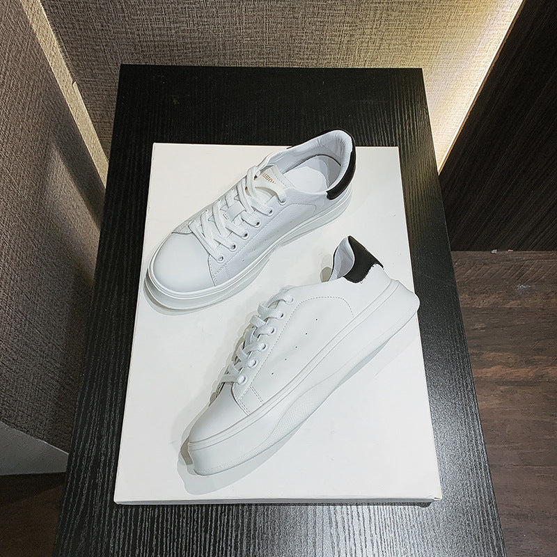 Genuine Leather White Sneakers