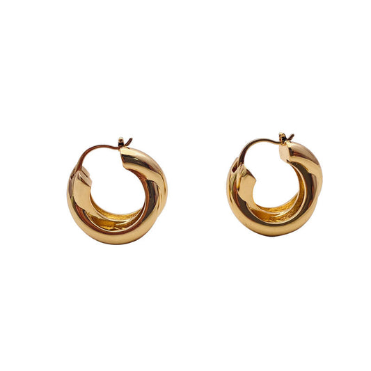 Feminine Exaggeration Cross Loop Hoop Earrings - 18K Gold Plated Indifference Earrings