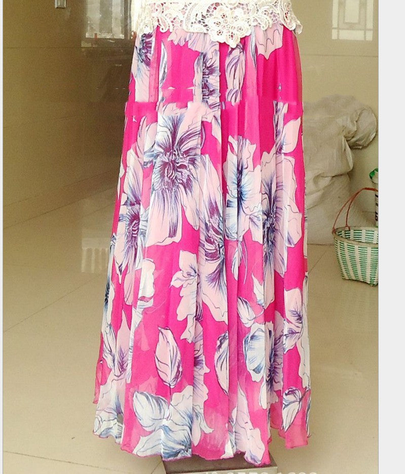 New Style Chiffon Long Skirt Chiffon Big Swing Skirt