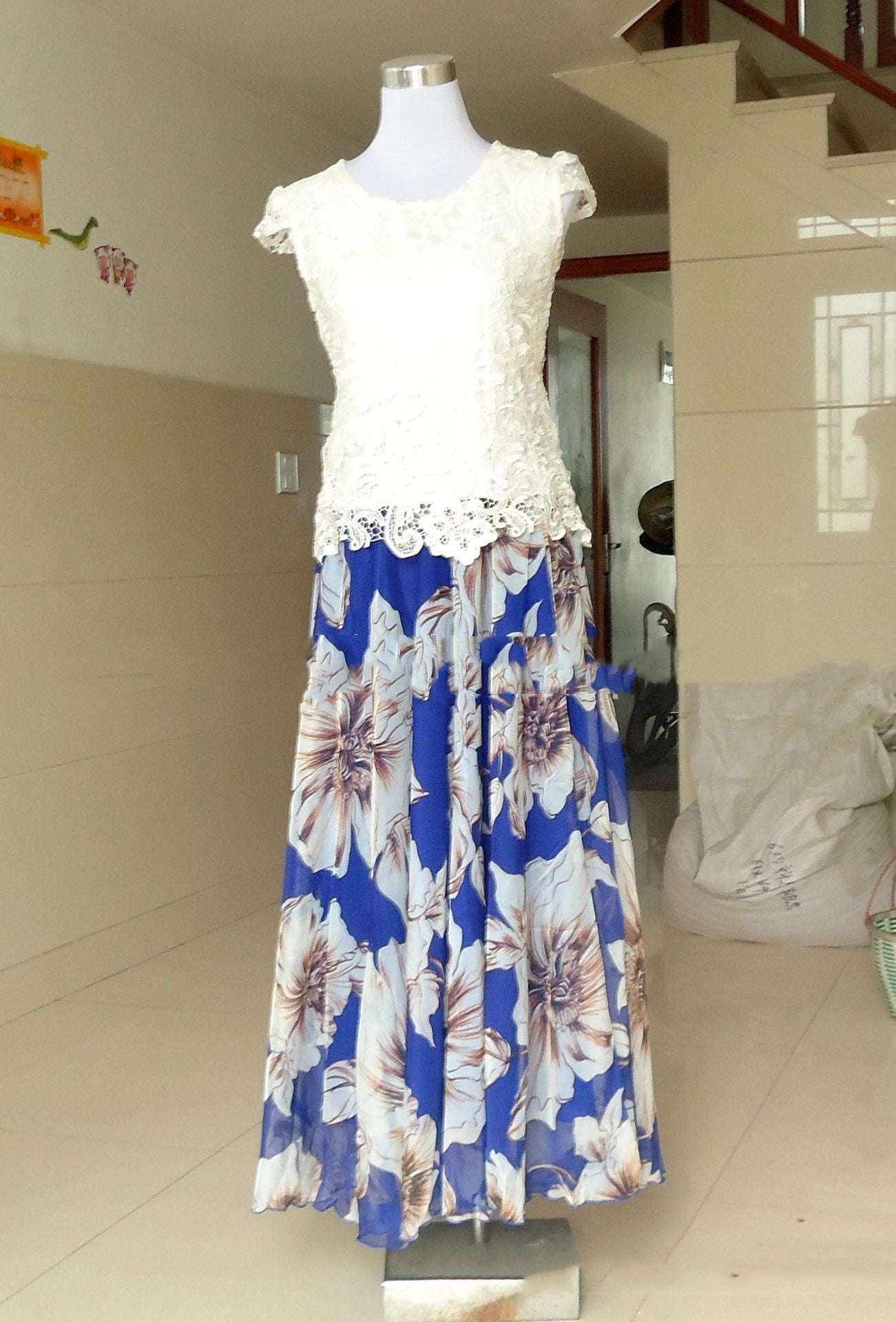 New Style Chiffon Long Skirt Chiffon Big Swing Skirt