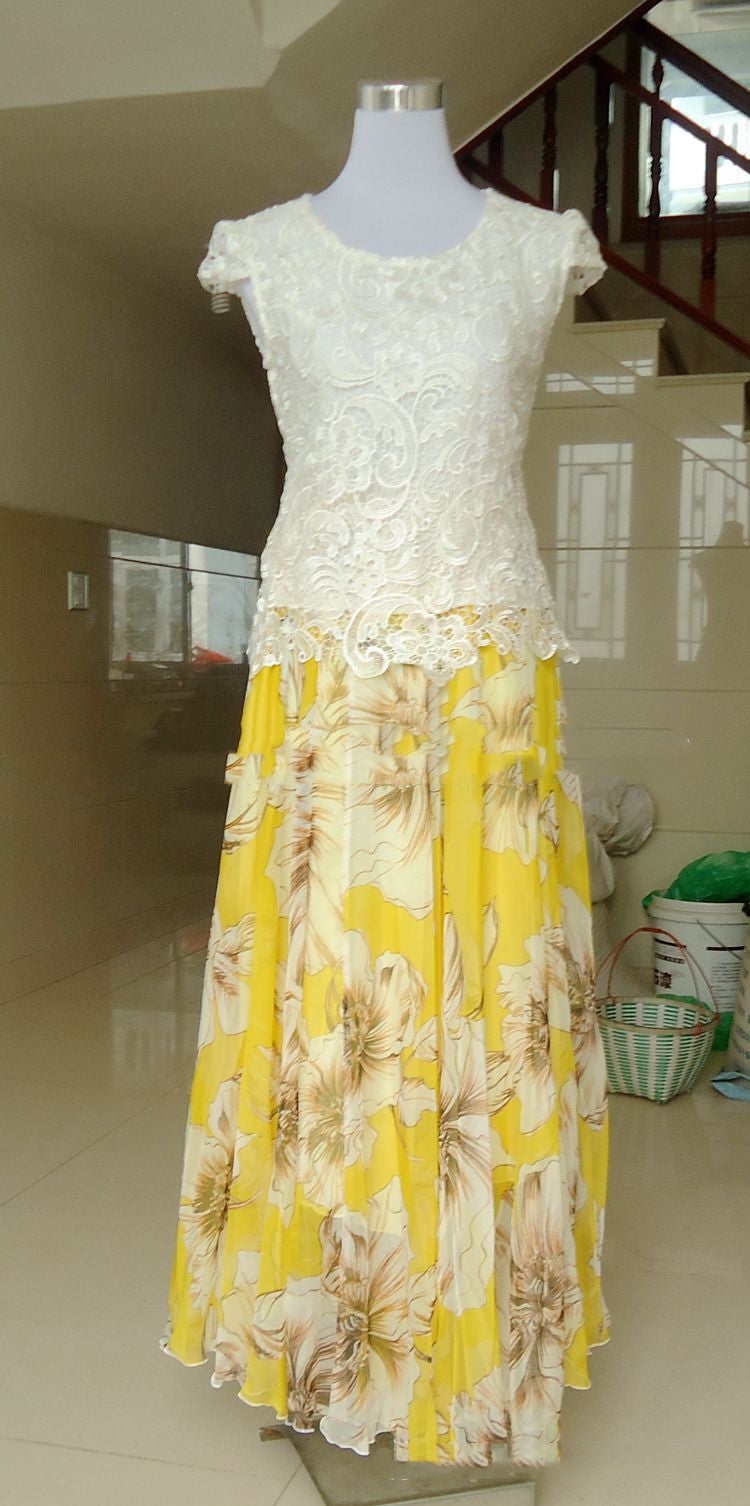 New Style Chiffon Long Skirt Chiffon Big Swing Skirt