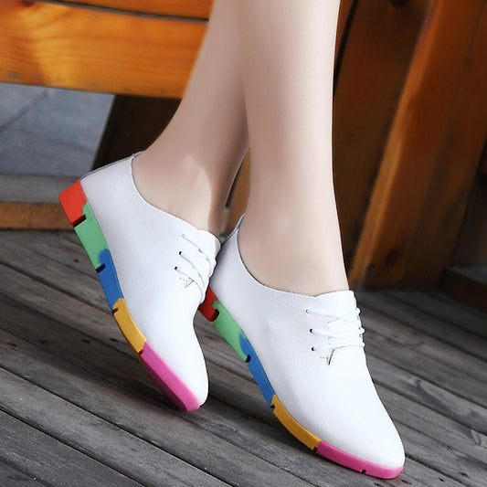 Pointed Leather Flat Shoes