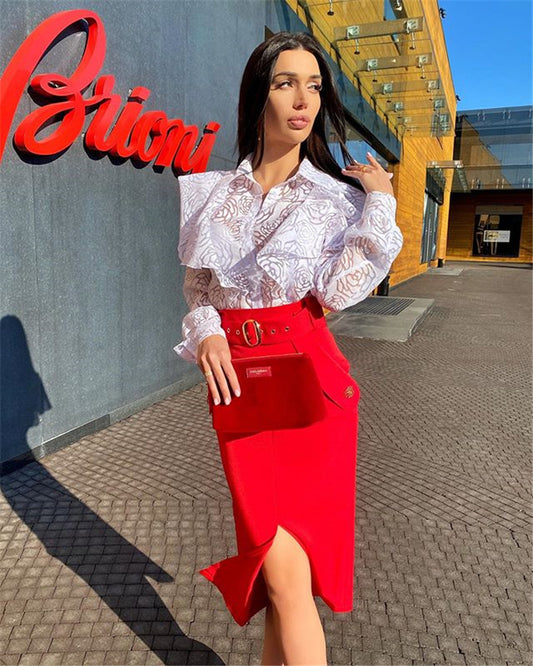 Split Hip Wrap All-match Bandage Skirt