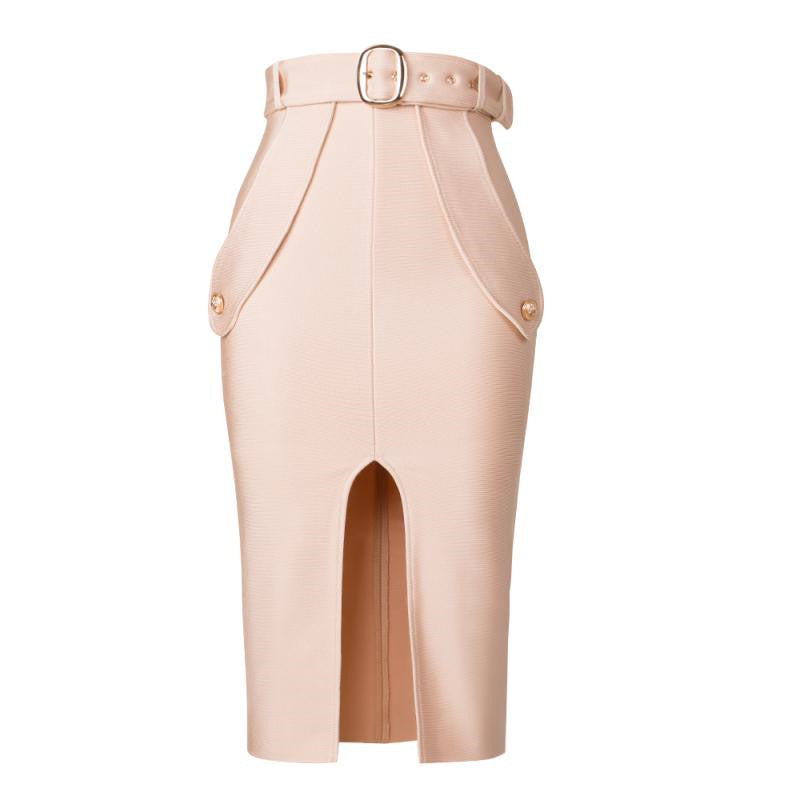 Split Hip Wrap All-match Bandage Skirt