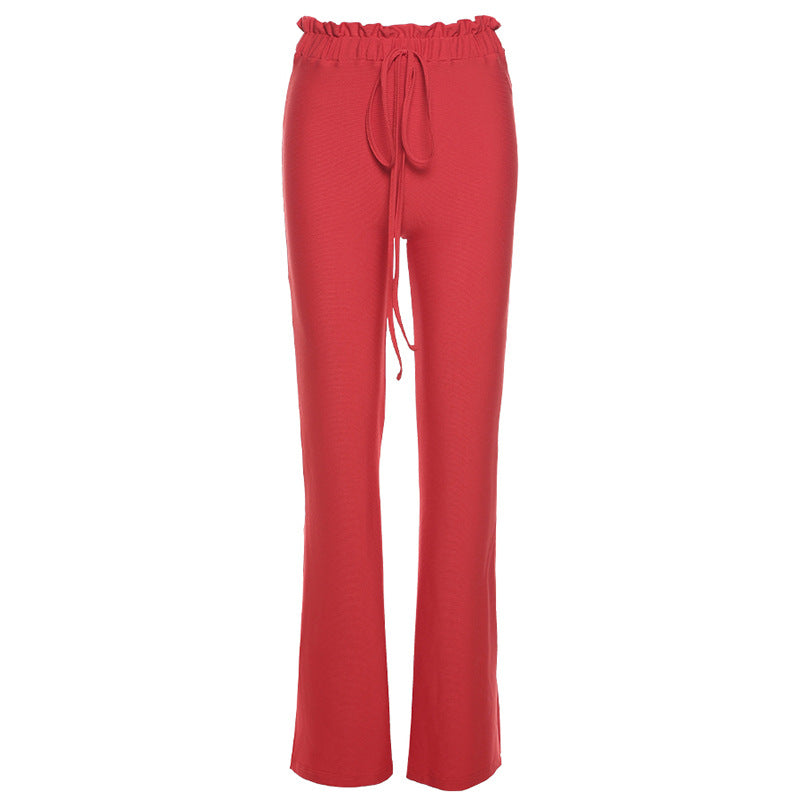 Slim-Fit Micro La Trousers For Women