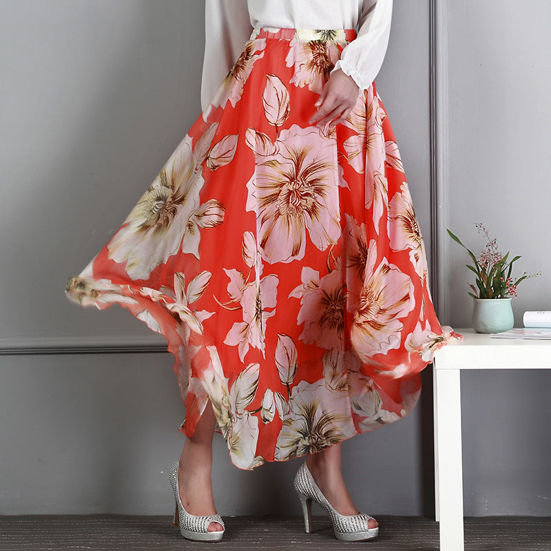 New Style Chiffon Long Skirt Chiffon Big Swing Skirt