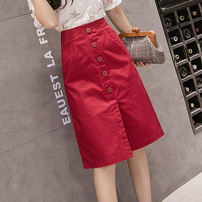Skinny Elastic Waist Casual Hong Kong Style Bag Hip Skirt