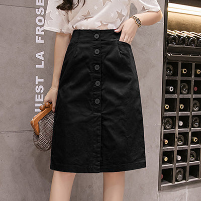 Skinny Elastic Waist Casual Hong Kong Style Bag Hip Skirt