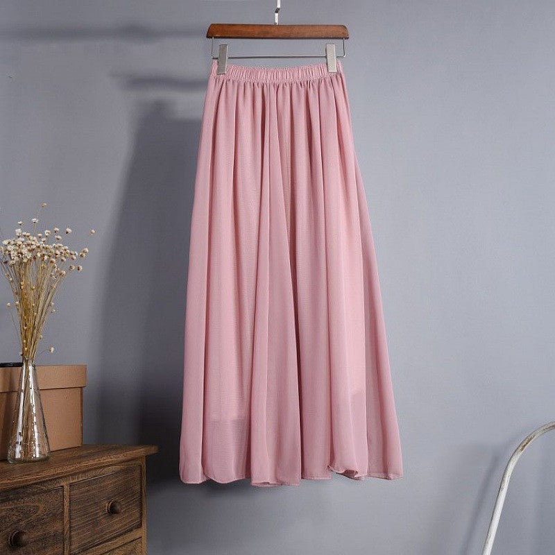 High-Waist Chiffon Skirt