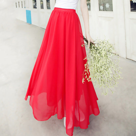 High-Waist Chiffon Skirt