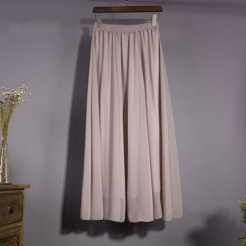 High-Waist Chiffon Skirt