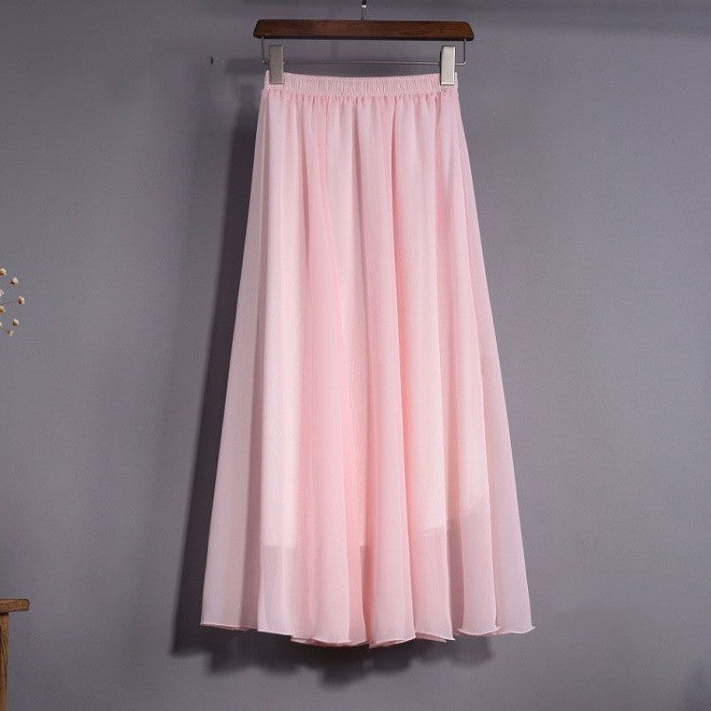 High-Waist Chiffon Skirt