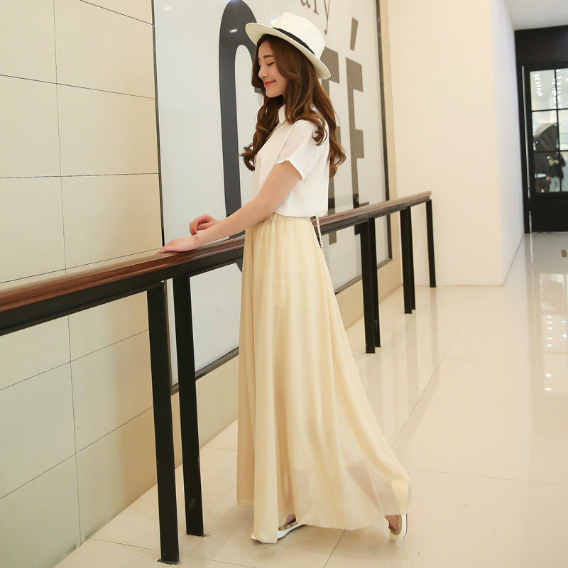 High-Waist Chiffon Skirt