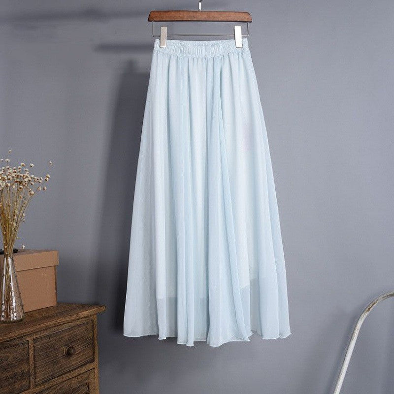 High-Waist Chiffon Skirt