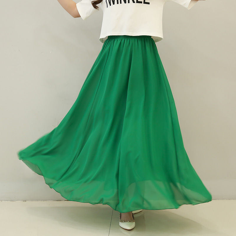 High-Waist Chiffon Skirt