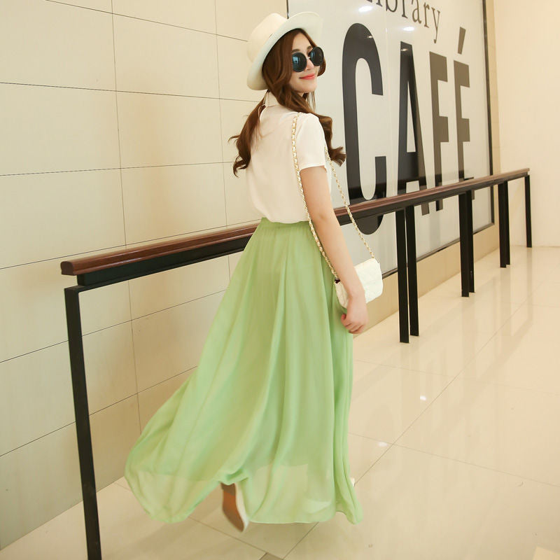 High-Waist Chiffon Skirt