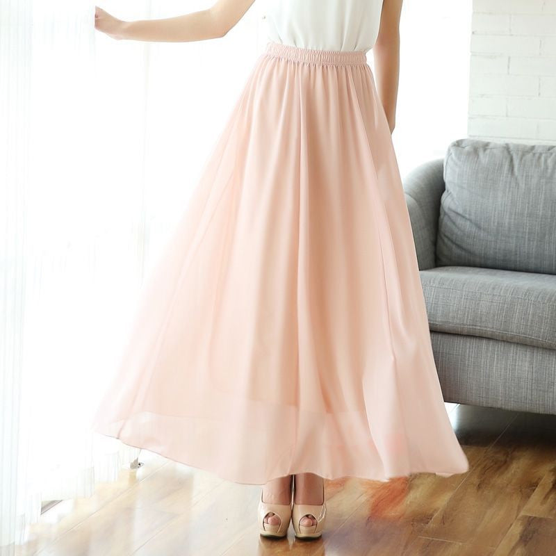 High-Waist Chiffon Skirt