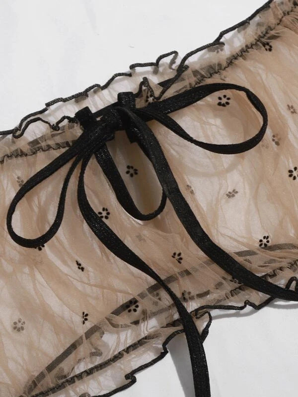 Erotic Lace Babydoll Lingerie Set