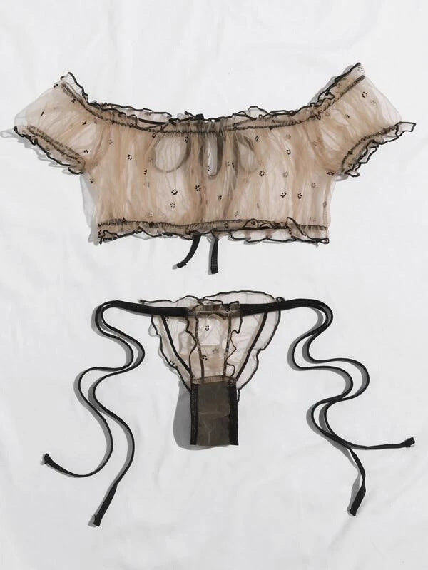 Erotic Lace Babydoll Lingerie Set