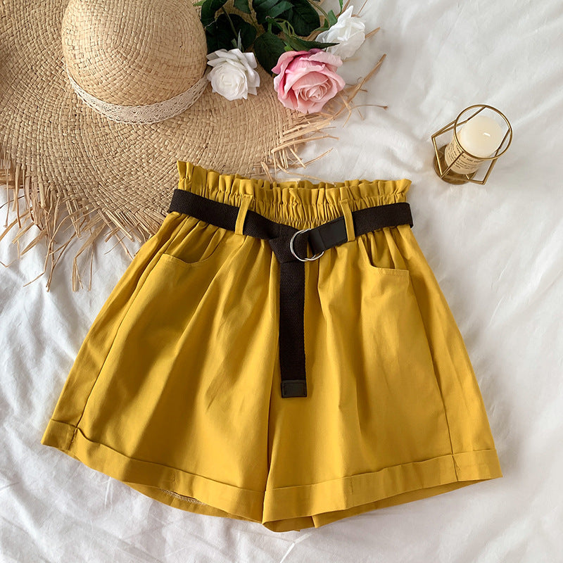 High-Waist Thin Versatile Wide-Leg Shorts