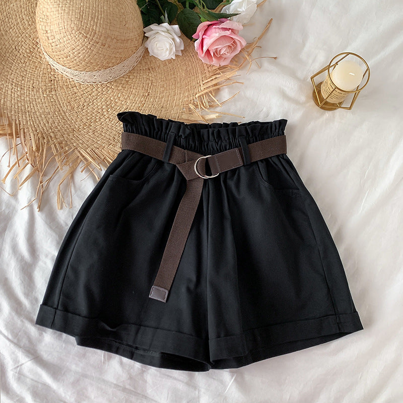 High-Waist Thin Versatile Wide-Leg Shorts