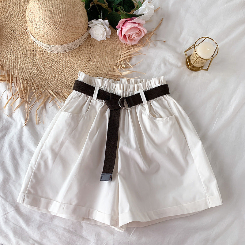 High-Waist Thin Versatile Wide-Leg Shorts