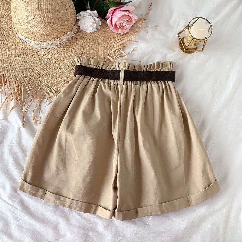 High-Waist Thin Versatile Wide-Leg Shorts