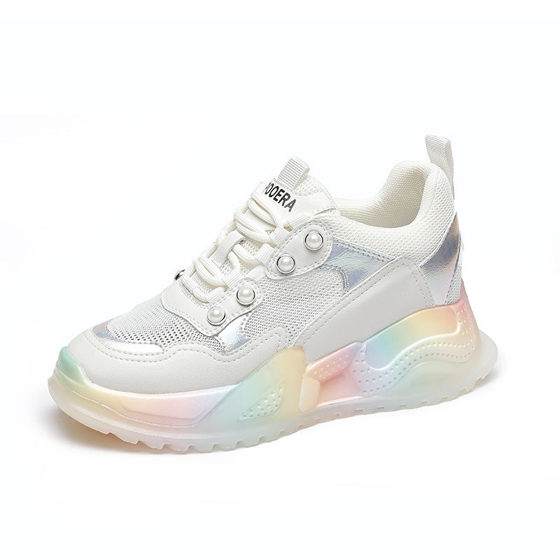 Thick-Soled Candy-Colour Sneakers