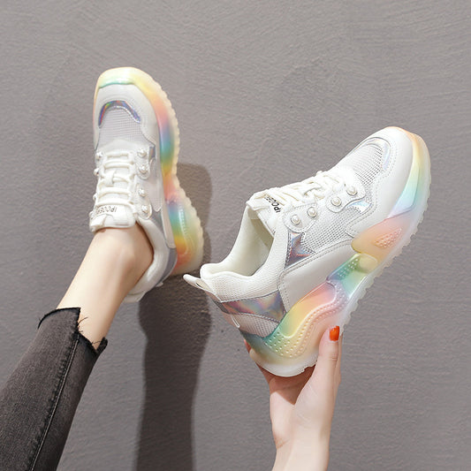 Thick-Soled Candy-Colour Sneakers