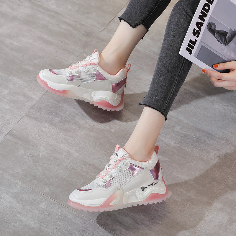 Thick-Soled Candy-Colour Sneakers