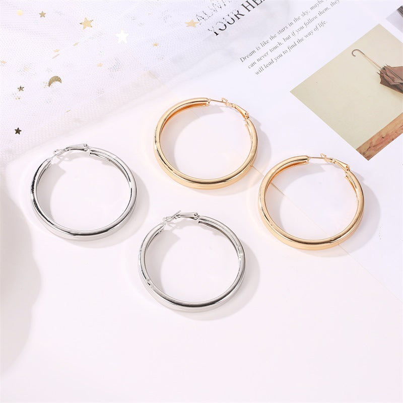 Big Hoop Earrings For Women Gold Silver Colour