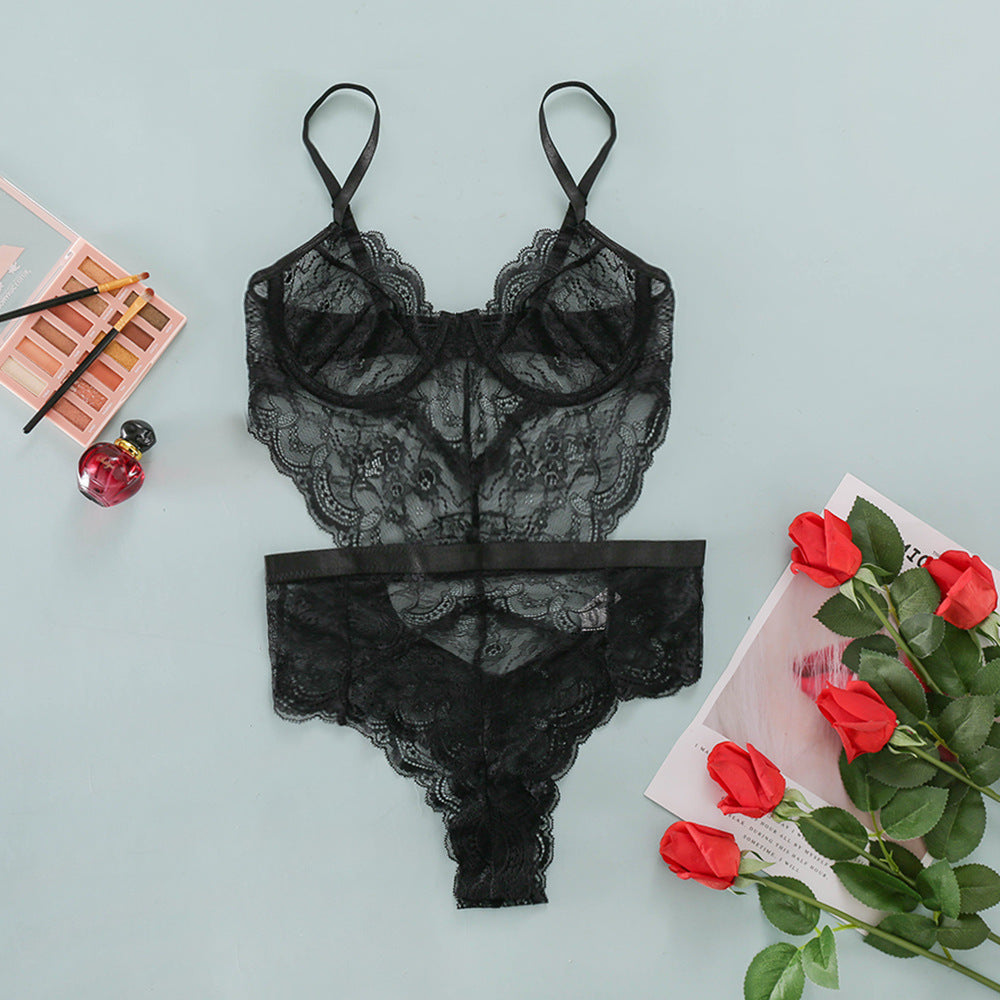 Lace Slim-Fit One-Piece Lingerie Bodysuit