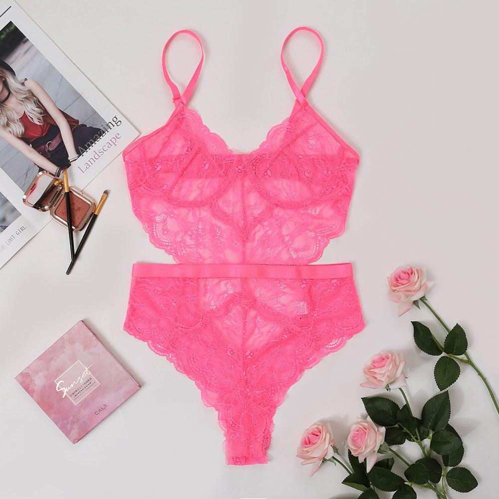 Lace Slim-Fit One-Piece Lingerie Bodysuit