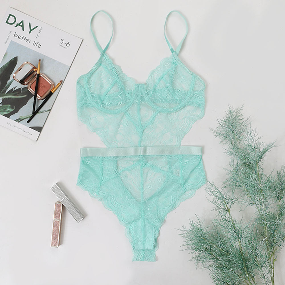 Lace Slim-Fit One-Piece Lingerie Bodysuit
