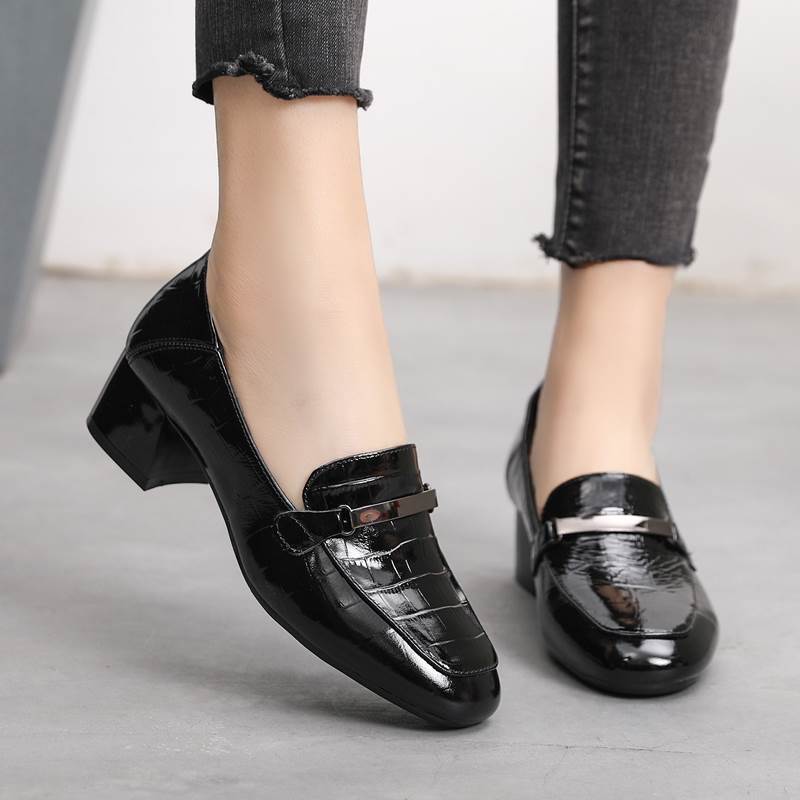 New-Style Thick-Heel Comfortable Leather Shoes