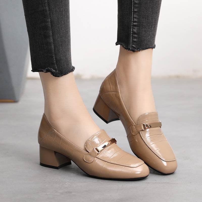 New-Style Thick-Heel Comfortable Leather Shoes