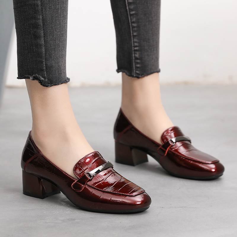 New-Style Thick-Heel Comfortable Leather Shoes